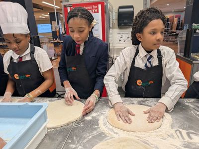 St. Marcus students enjoying a fresh school lunch